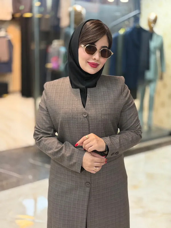 مانتو شلوار اداری گلناز نسکافه ای کد 1034 - Image 4